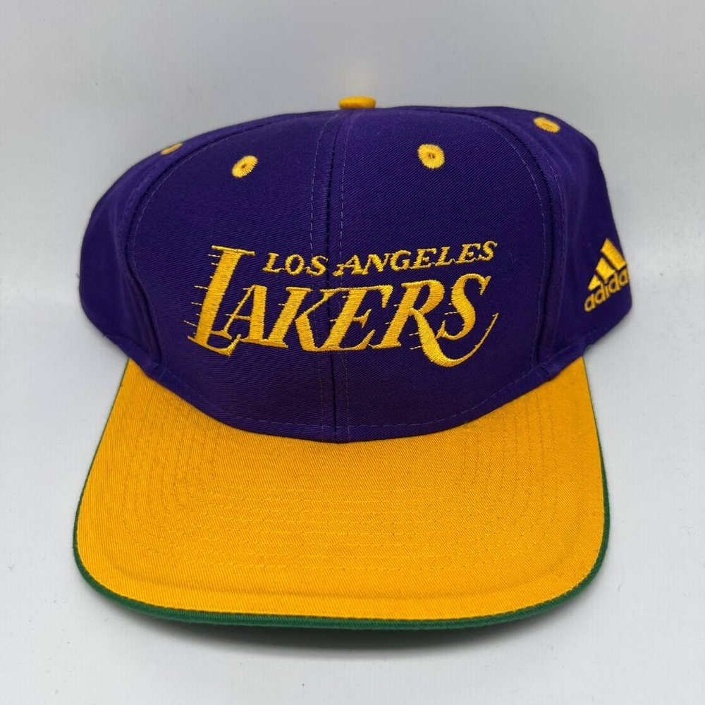 Vintage Los Angeles LA Lakers Motion NBA Adidas Hat Snapback Cap Men New